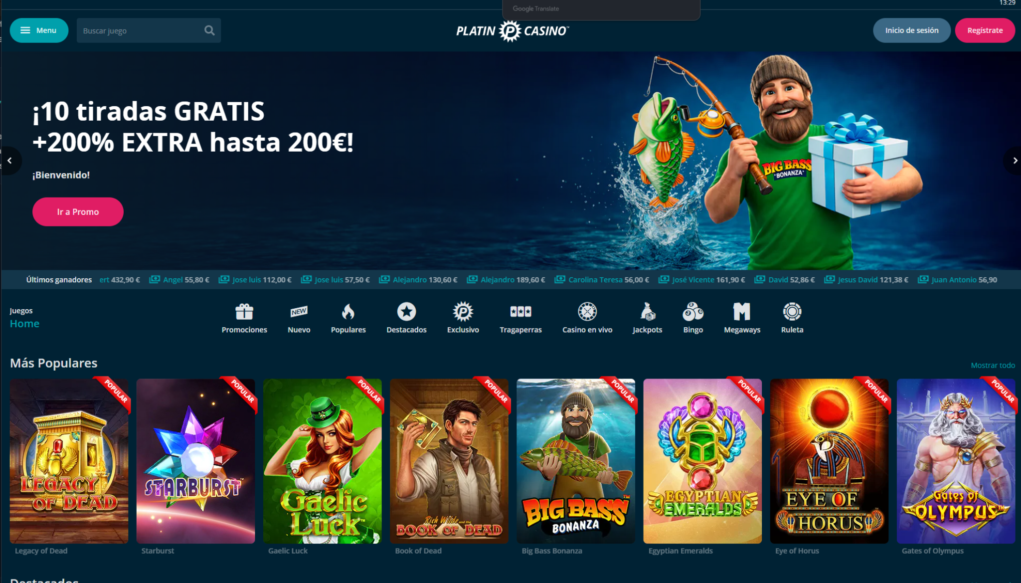 Platin Casino affiliate dashboard with performance statistics and revenue charts