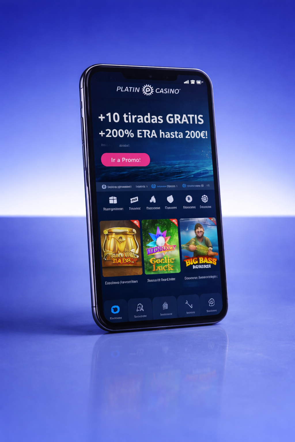 Platin Casino Mobile Bonus Platin Casino mobile version with welcome bonus offer for Spain